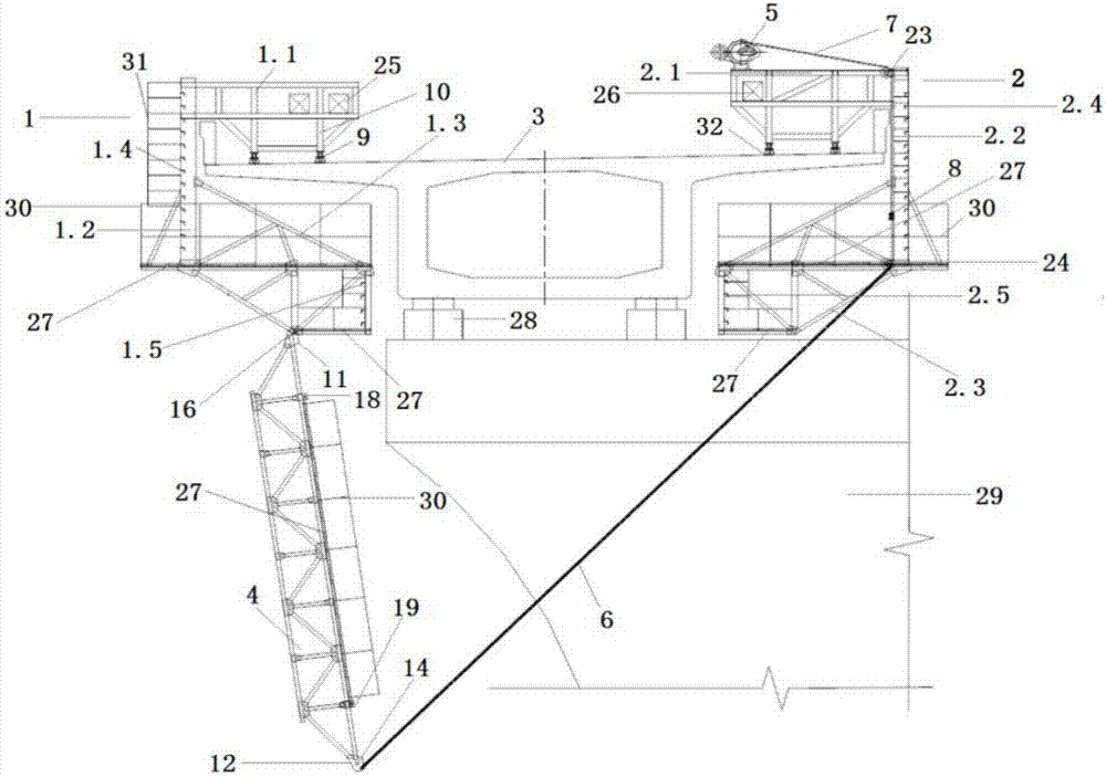 一种开合式过墩箱梁检修施工台车的制作方法