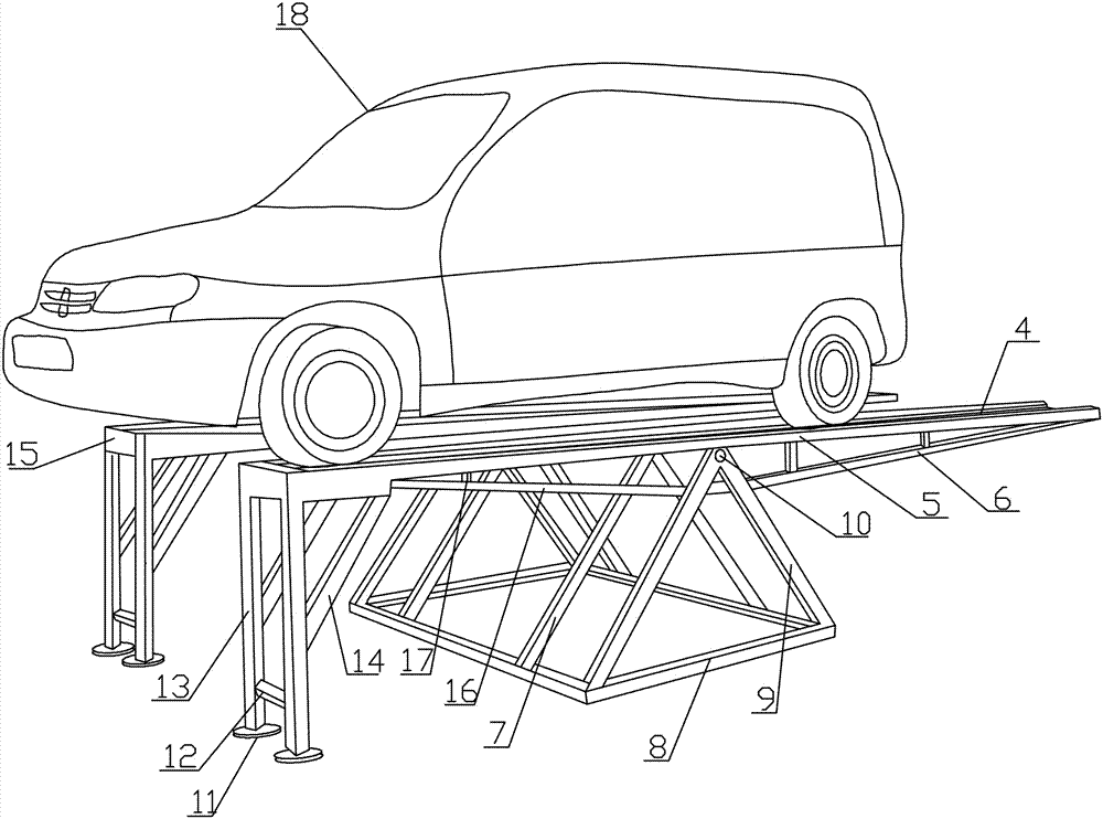 一种杠杆式免地坑修车支架的制作方法