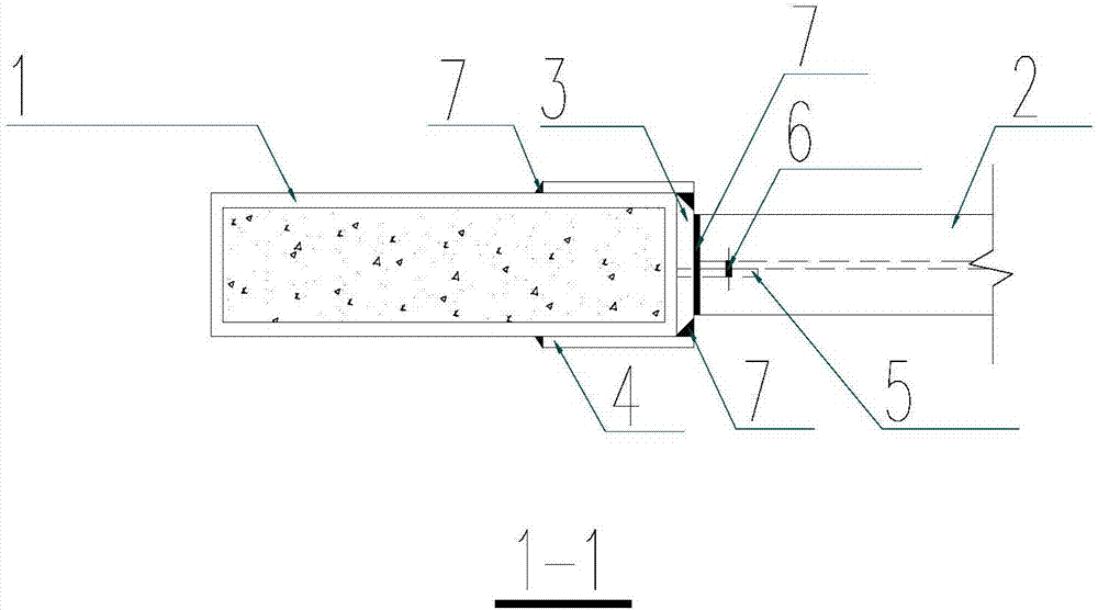 H型钢梁与宽钢管混凝土柱短边连接的带状加强式节点的制作方法