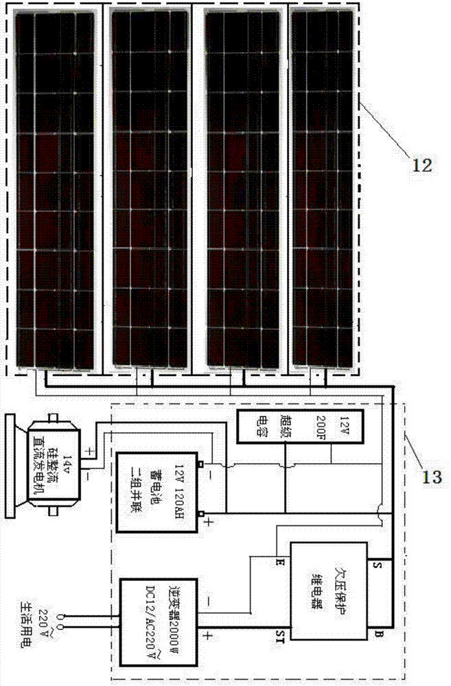 一种小型近海渔船锚泊环保型组合发电装置的制作方法