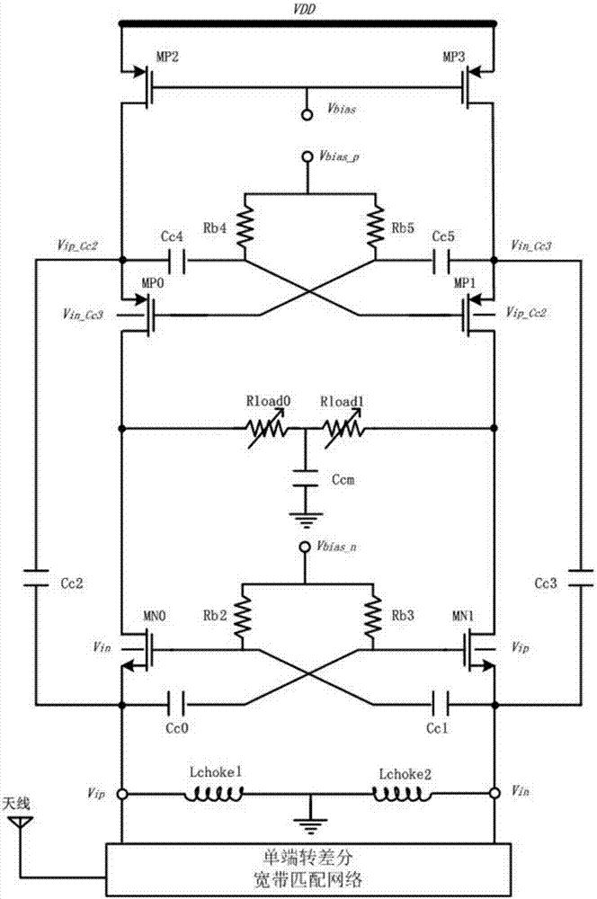 一种低电压低功耗的宽带低噪声放大器电路的制作方法