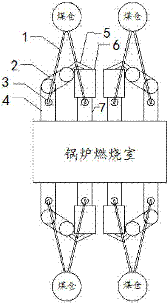 一种用于CFB锅炉回料阀两侧给煤的装置的制作方法