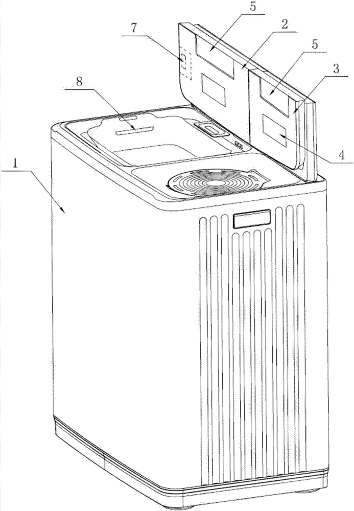 一种将电脑板安装在上盖上的双桶洗衣机的制作方法