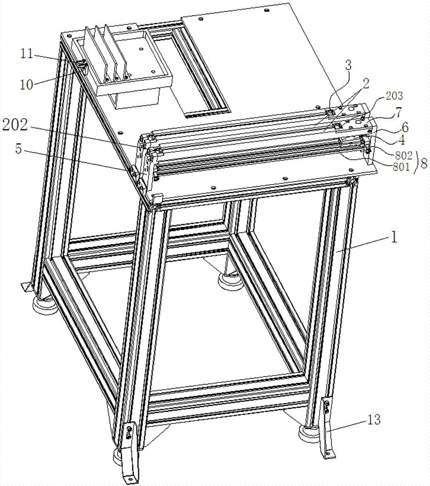 玻璃底涂用毛氈夾具輸送裝置的制作方法