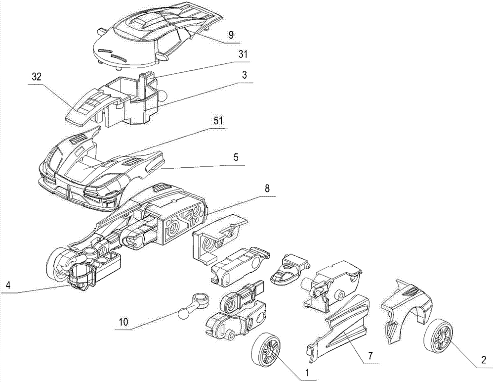 一種可手動變機(jī)器人的玩具車的制作方法與工藝