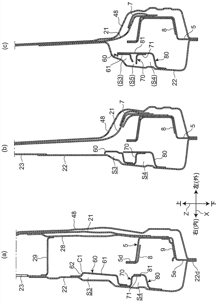 車輛的側(cè)部車身結(jié)構(gòu)的制作方法與工藝