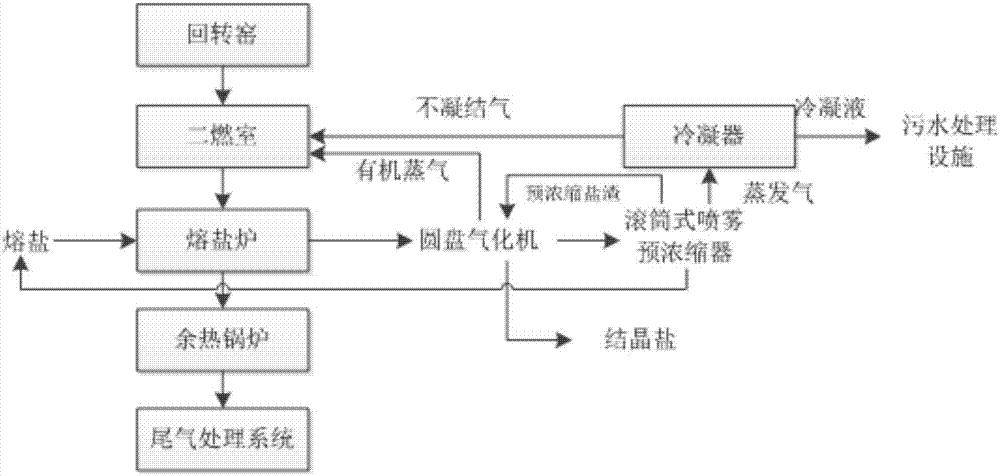 一種高濃度有機含鹽廢液分段式氣化脫毒系統(tǒng)及方法與流程