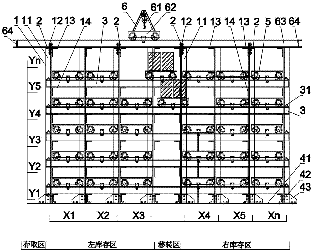 無巷道模具立體庫架及使用方法與流程