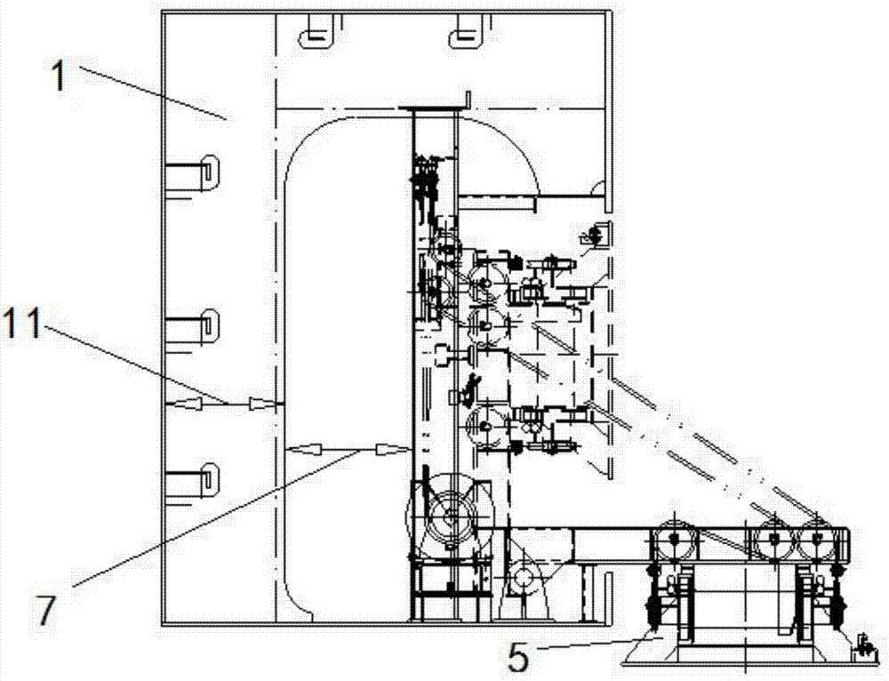 一种超大型集装箱船内嵌舷梯的加强结构形式的制作方法与工艺
