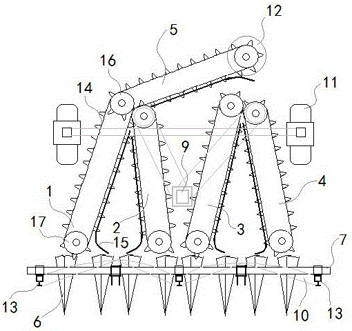 四行花生收割機(jī)的制作方法與工藝