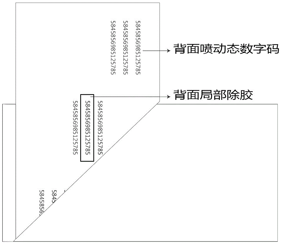 一种正反喷码且背面局部除胶的防伪防窜标签的制作方法与工艺