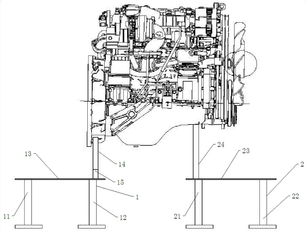 汽车总装线发动机支撑装置的制作方法