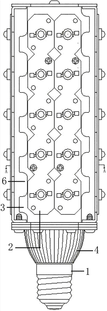 LED玉米穗路燈燈泡的制作方法與工藝