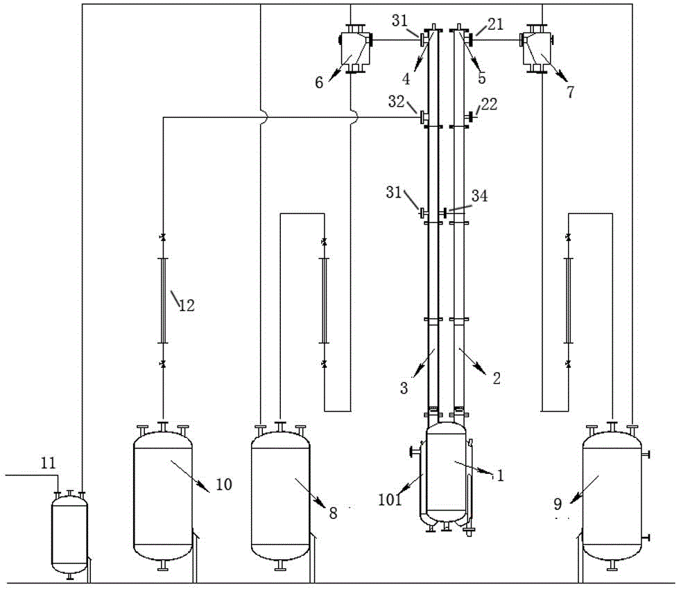 连续式双塔蒸馏装置及蒸馏方法与流程