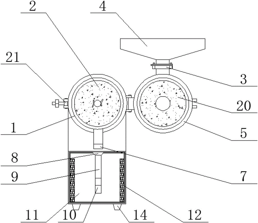 一種農(nóng)業(yè)產(chǎn)品加工專用的可烘干的磨粉機(jī)的制作方法與工藝