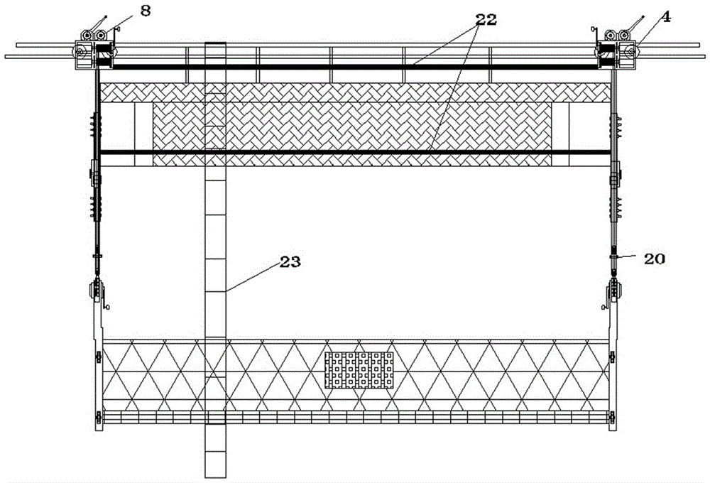 一种悬空建筑物底部防护修补处理悬吊平台装置的制作方法