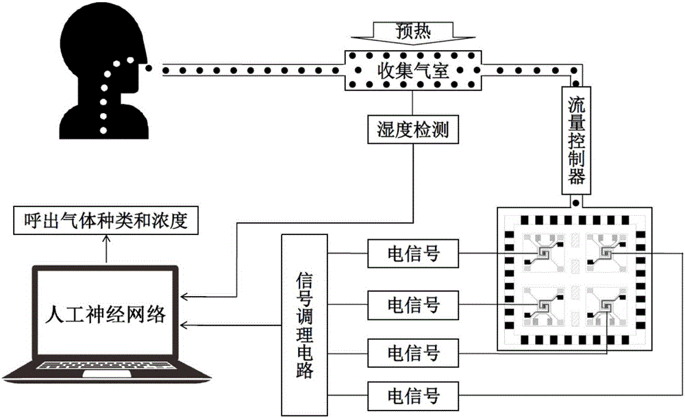 一種基于半導體氣敏傳感器陣列檢測呼出氣體裝置的制作方法