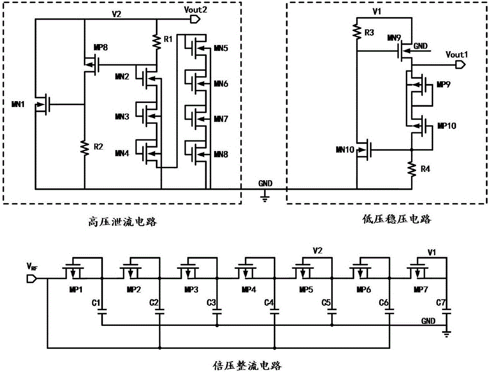 一种适用于人体植入式无源UHF芯片的双输出整流电路的制作方法与工艺