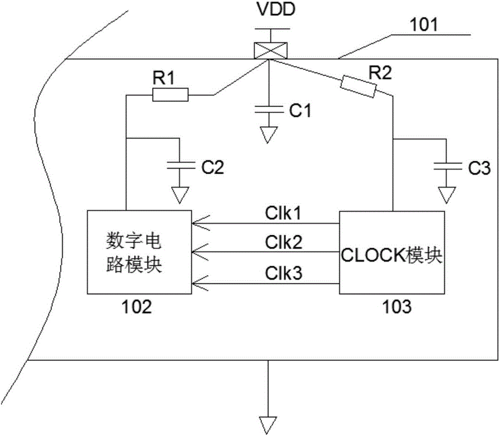 一種消除數(shù)字電路模塊和時鐘模塊干擾的新型結(jié)構(gòu)的制作方法與工藝