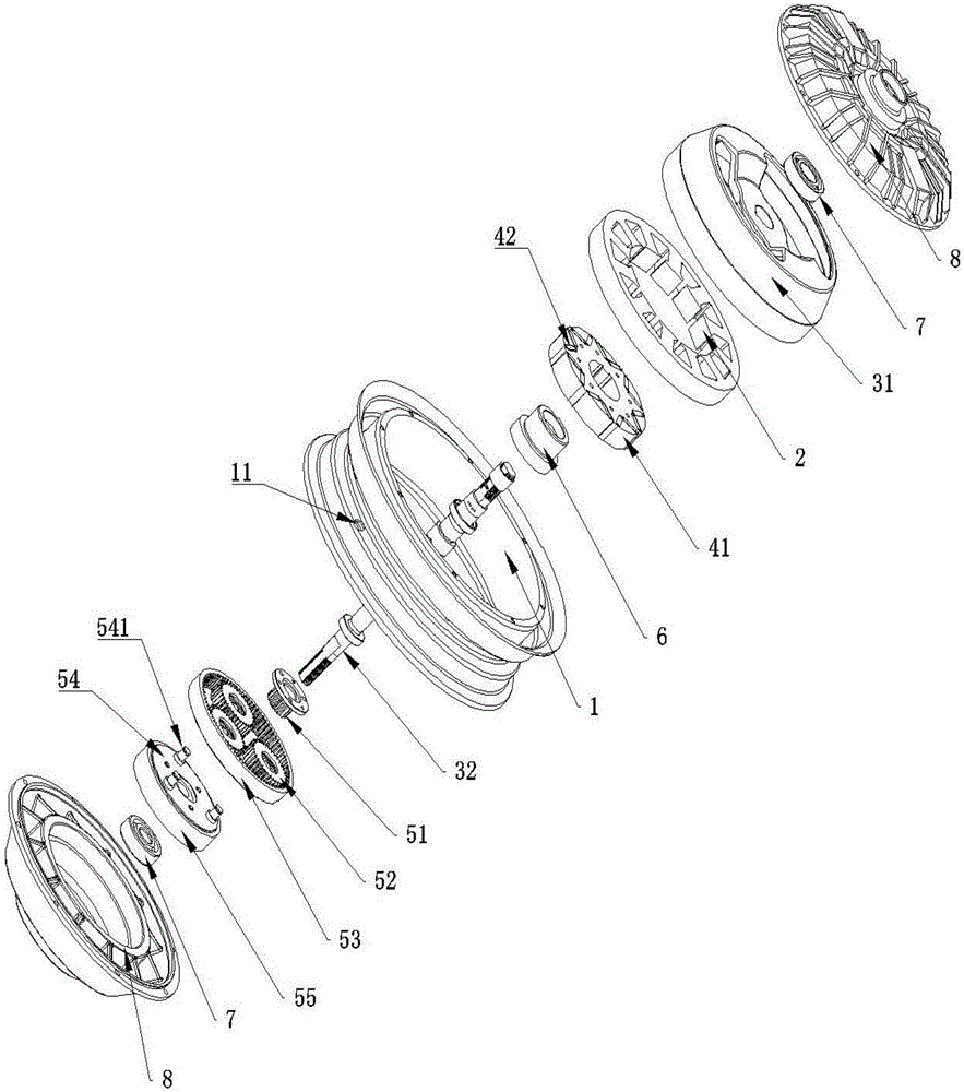 一種電動(dòng)車輪轂的永磁同步電機(jī)安裝結(jié)構(gòu)的制作方法與工藝