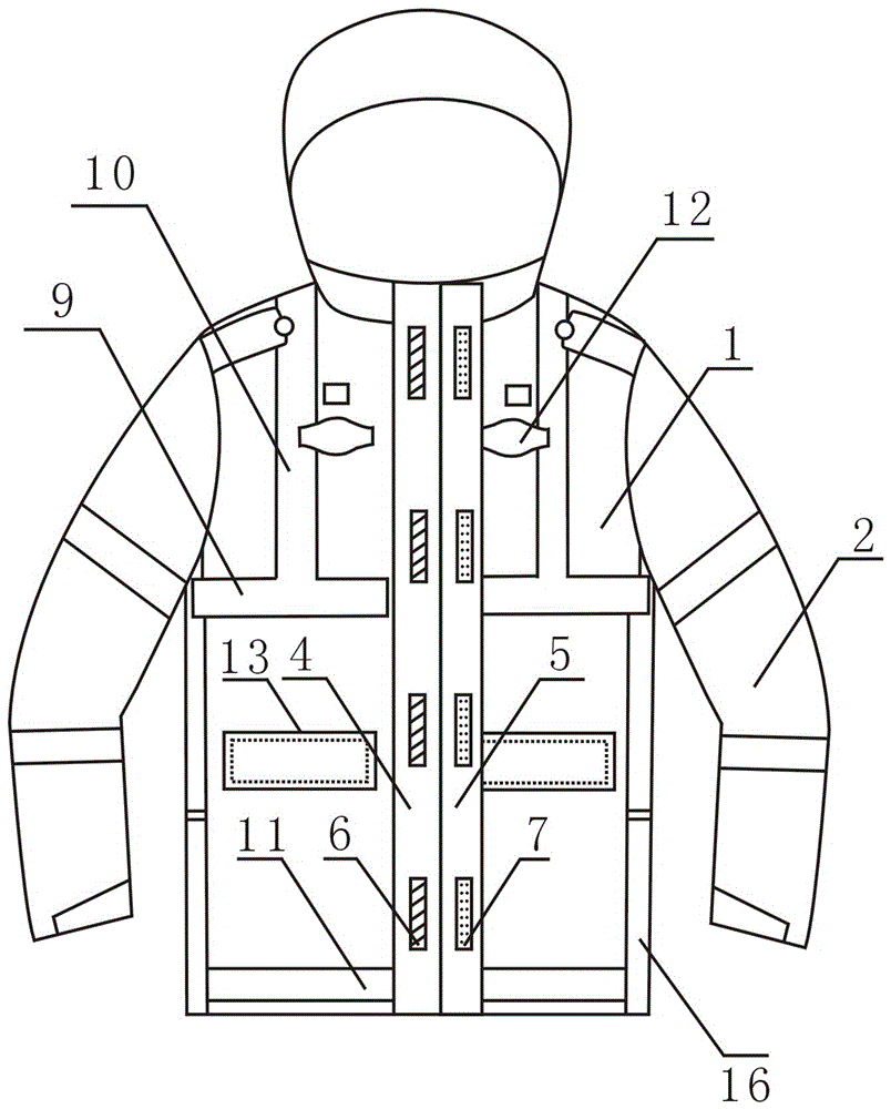 折叠式春秋季警用防水防护服的制作方法