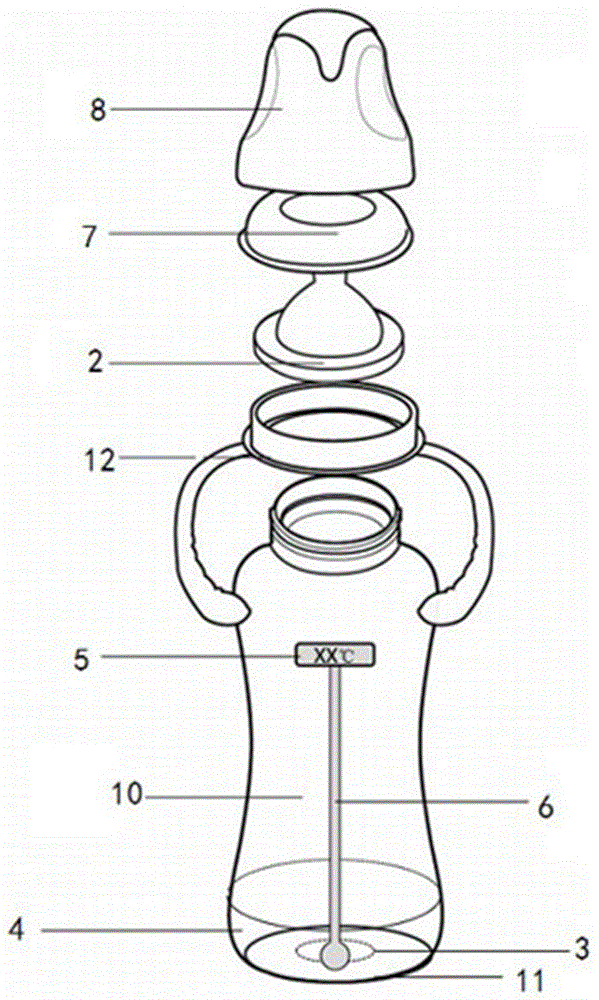 溫度測試感應(yīng)奶瓶的制作方法與工藝