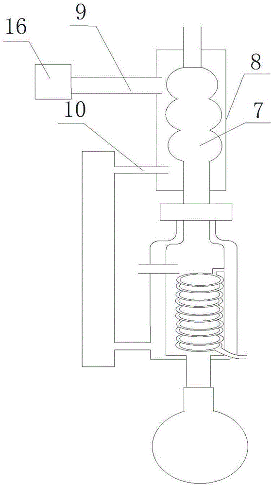 减压蒸馏的冷凝装置的制作方法