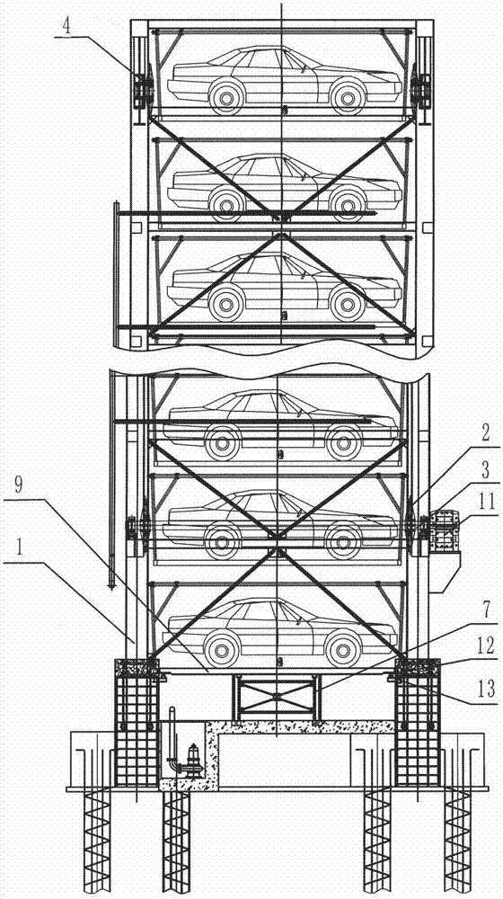 垂直循環(huán)類智能立體車庫聯(lián)動機(jī)構(gòu)的制作方法與工藝