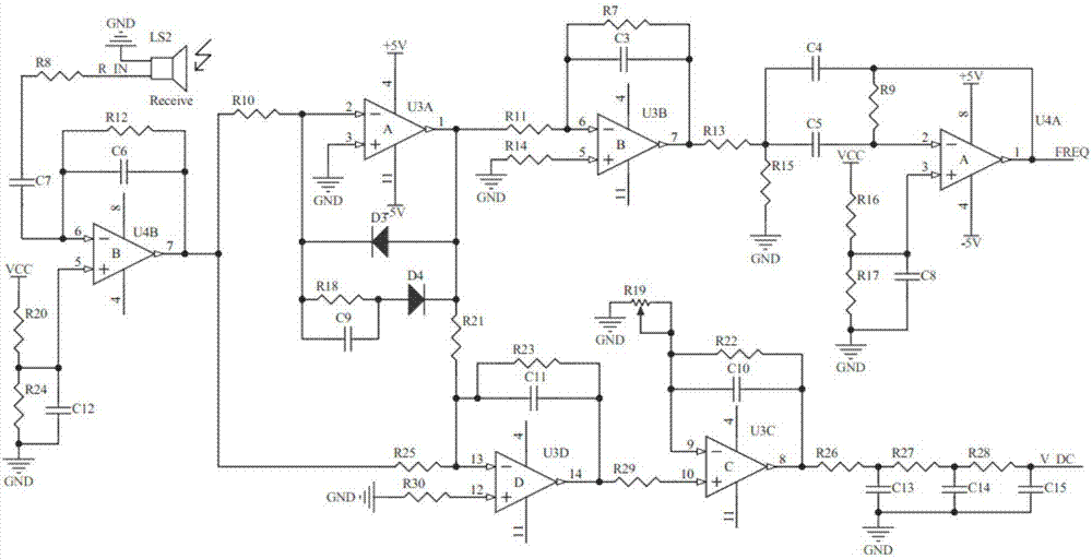 一種超聲波聲壓和頻率測量電路的制作方法與工藝