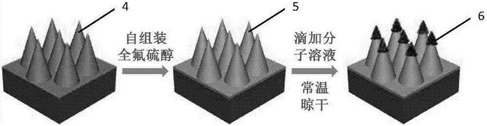 一种通过将分析物富集到金属纳米锥阵列尖端提高解吸电离效率的方法与流程