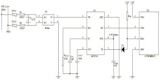 用于MBUS的从站接口装置的制作方法