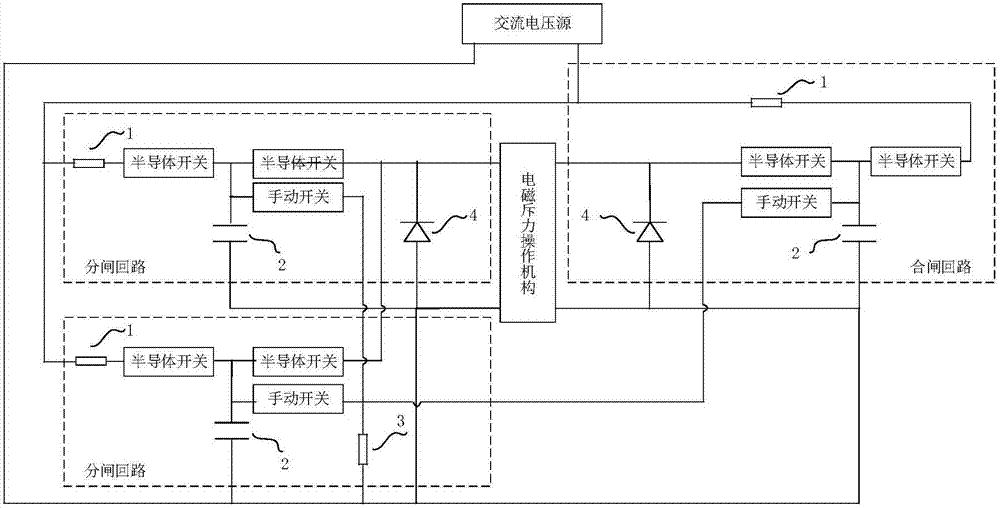 一种电磁斥力操作机构储能和触发回路及控制方法与流程