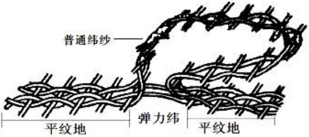 一种纵向具有弧形曲线的纬向弹力管布的生产方法与流程