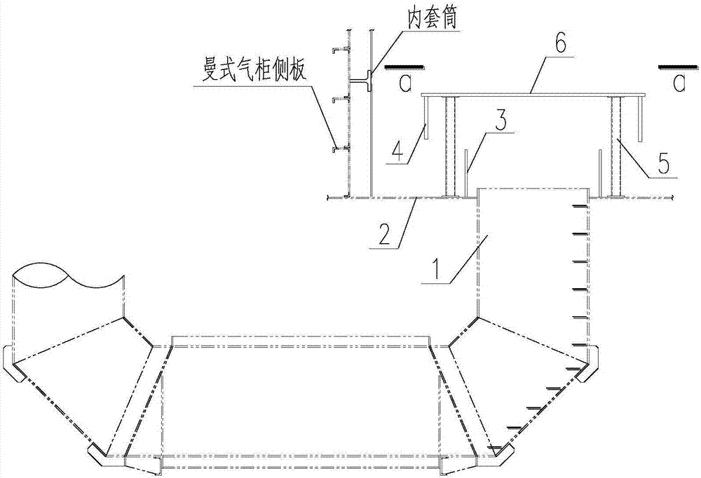 曼式气柜改造成单段式橡胶膜密封型气柜的进出口装置的制作方法