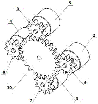 一种四输入齿轮式关节动力模块的制作方法与工艺