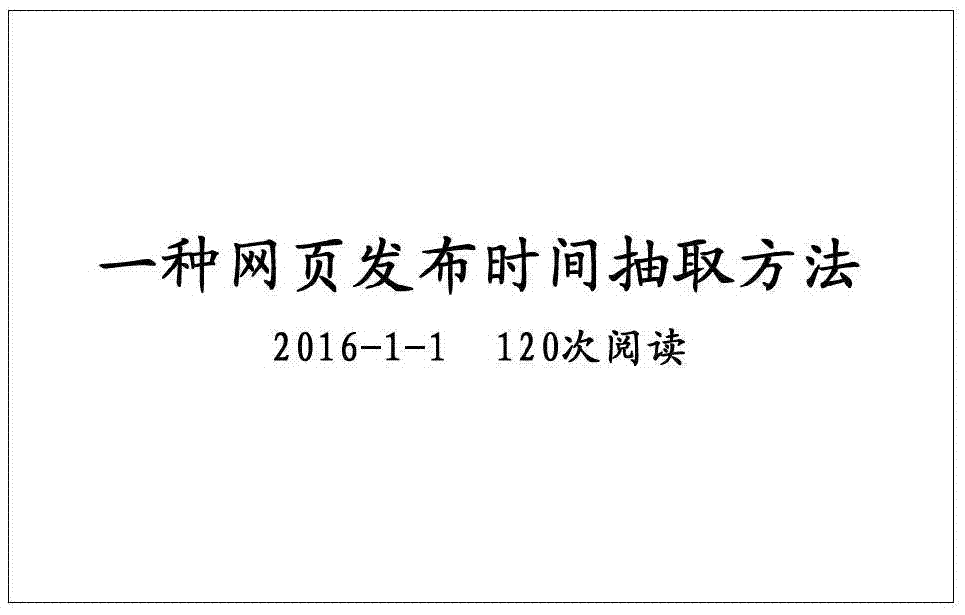 網(wǎng)頁發(fā)布時間抽取方法和用于網(wǎng)頁發(fā)布時間抽取的裝置與流程