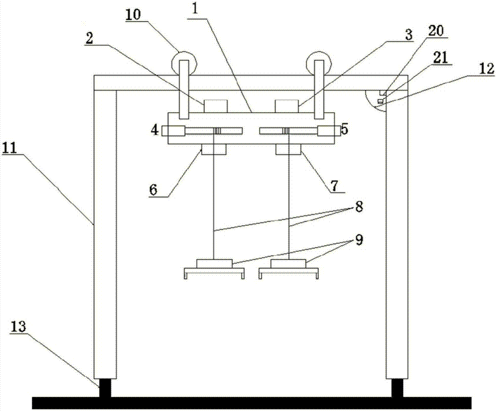 一种基于涡流传感器的双起升双吊具桥吊摆角测量装置的制作方法