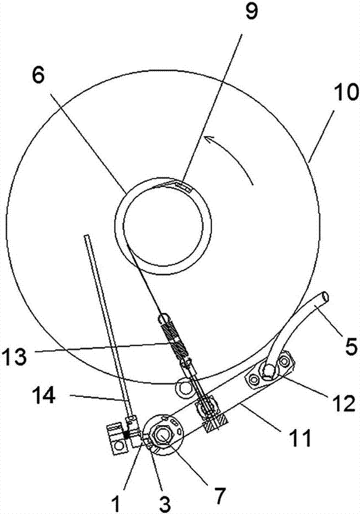 螺旋缠绕加强丝束的放卷装置的制作方法