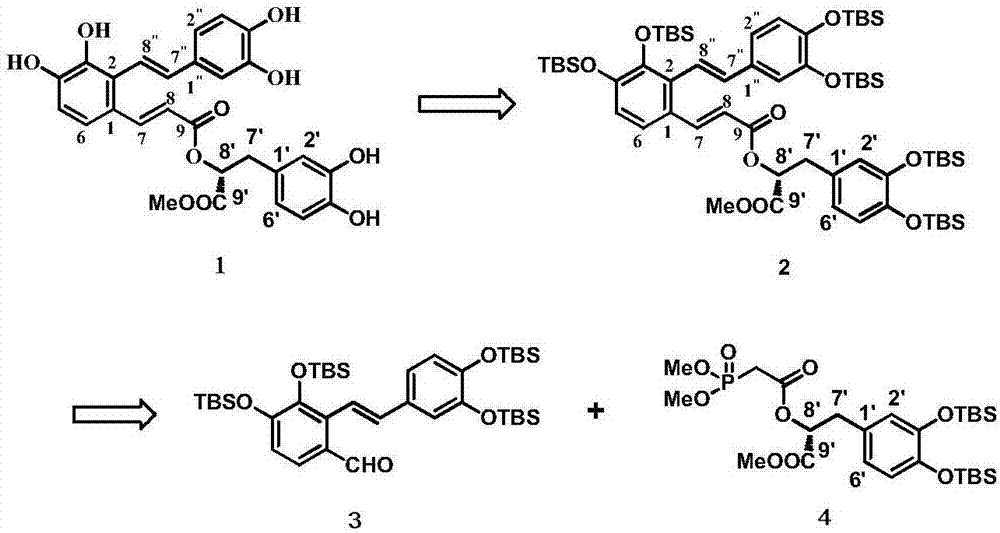 一种合成天然产物丹酚酸A甲酯的方法与流程