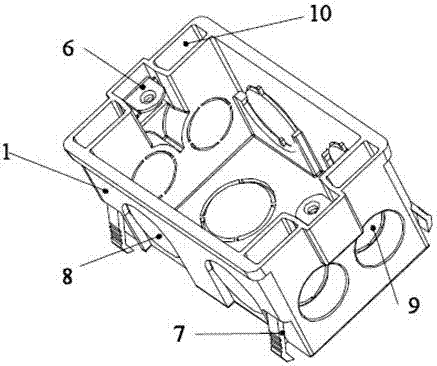 一种带卡脚的长方形开关盒的制作方法与工艺