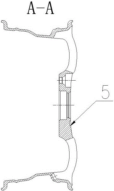 一种铝合金车轮的正面中心盘掏料槽结构的制作方法与工艺