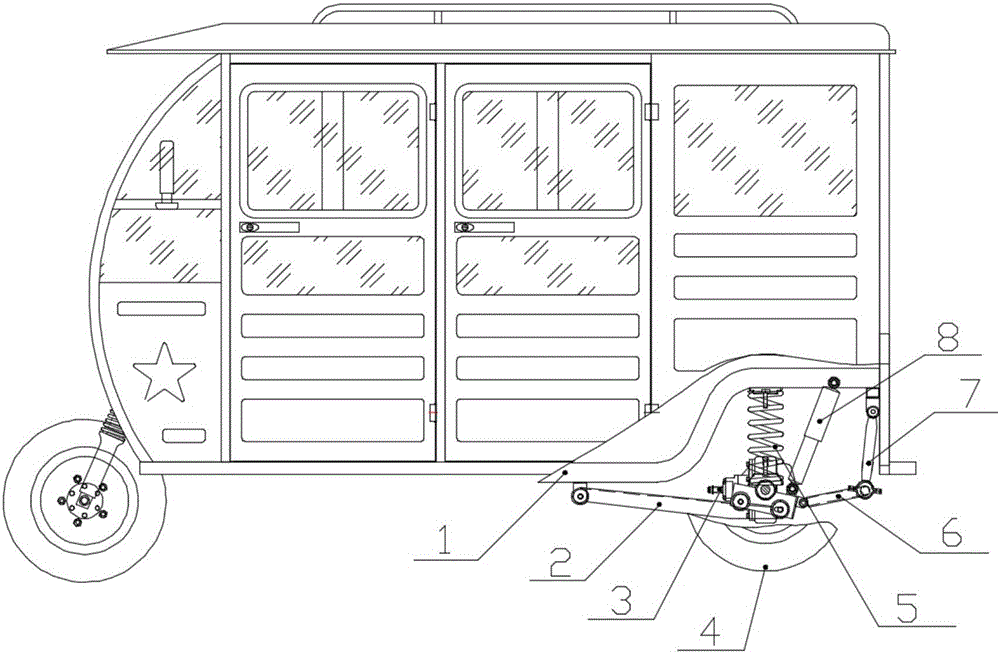 正三轮摩托客车后悬挂装置的制作方法