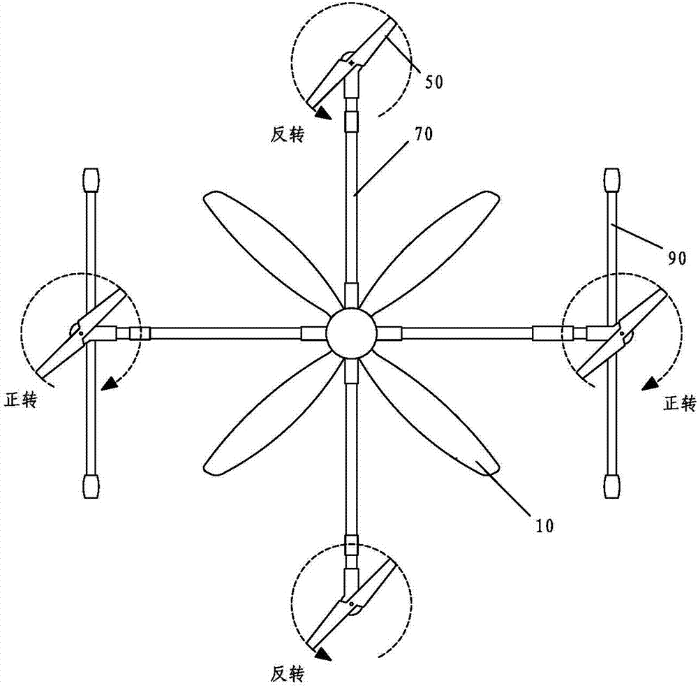 升力桨与姿态控制桨分离布局的电动多翼无人机动力结构的制作方法与工艺