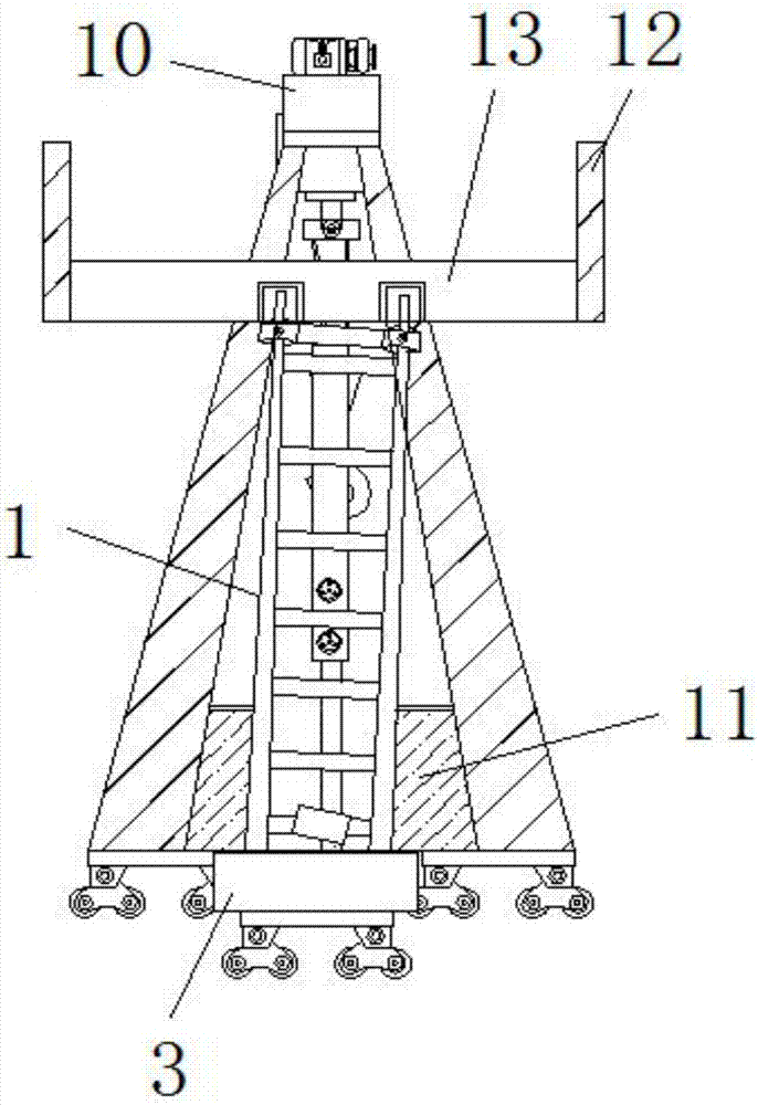 一種可吊運(yùn)施工材料且充當(dāng)攀爬腳手架的水利起重機(jī)的制作方法與工藝