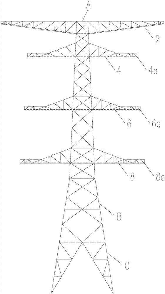一种1000kV特高压交流双回路永临方案结合塔的制作方法与工艺