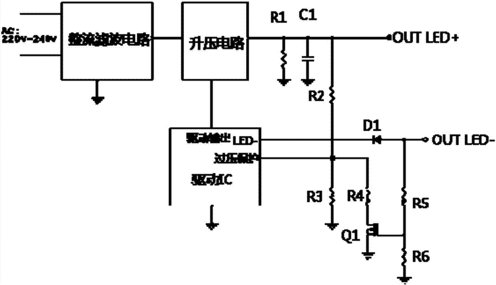 一種LED驅(qū)動(dòng)電源空載自動(dòng)降壓電路的制作方法與工藝