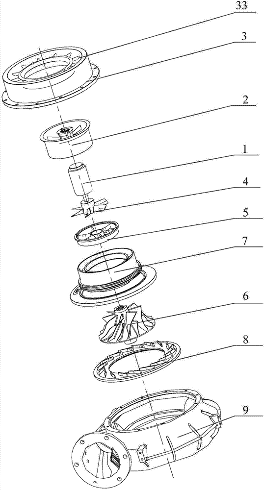 一種復(fù)合動(dòng)力軸徑流壓氣機(jī)的制作方法與工藝