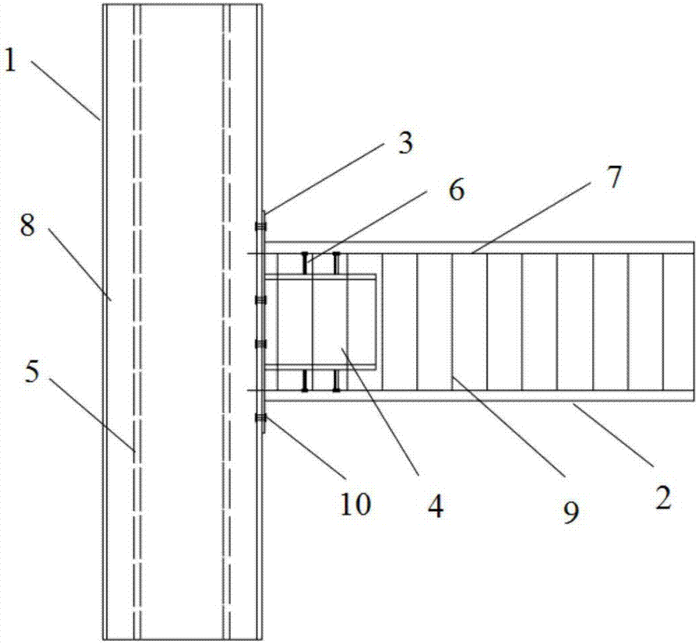 钢管约束型钢再生混凝土柱与钢筋混凝土梁端板连接节点的制作方法与工艺