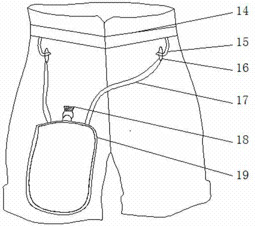 一種可自主排放尿液帶容器的褲子的制作方法與工藝