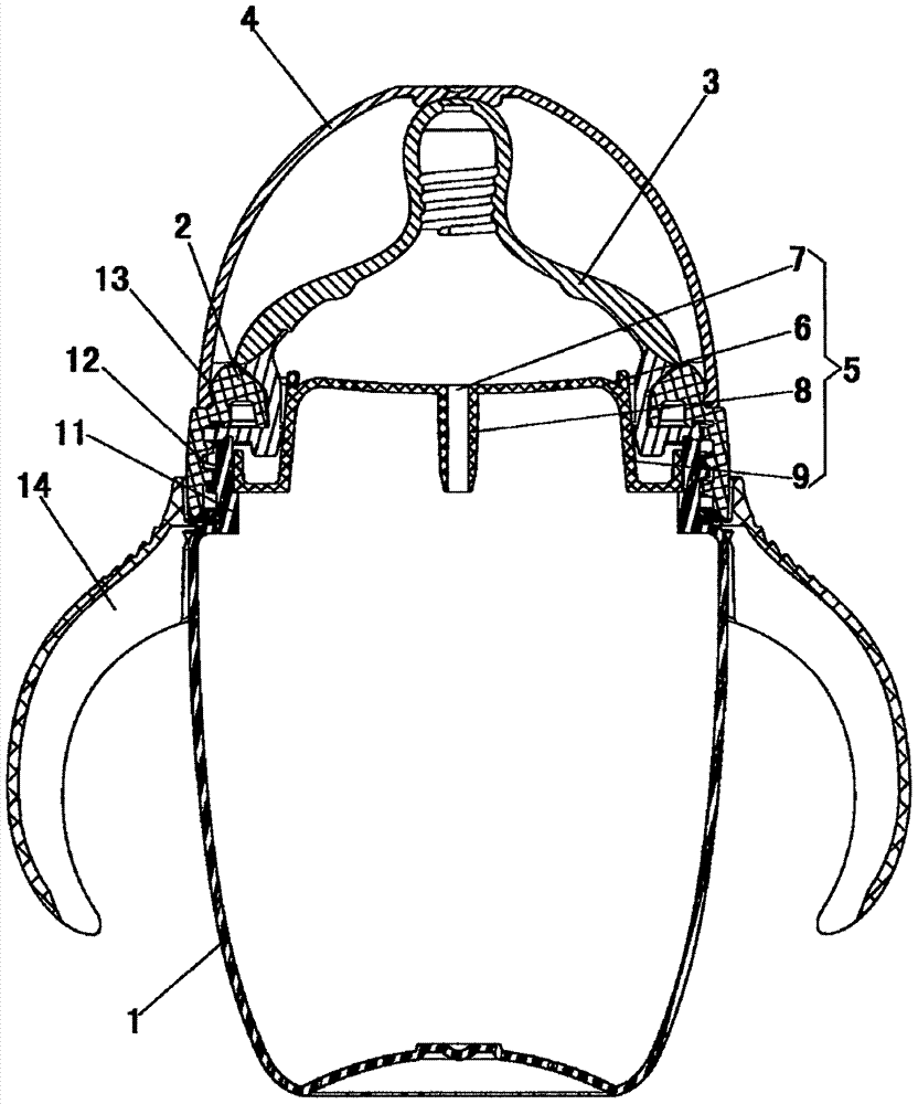 内置吸管组合奶瓶的制作方法与工艺